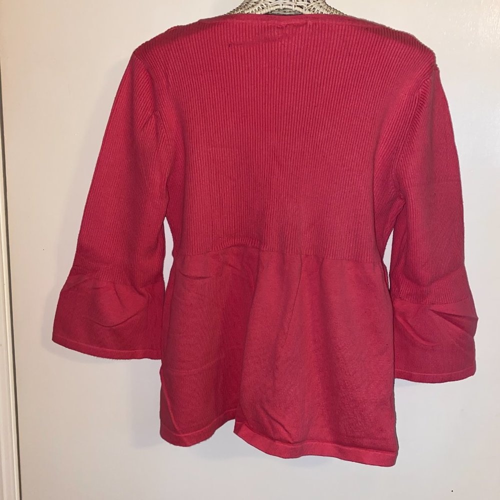 Pink Ruffle 3/4 Sleeve Sweater - Picture 6 of 8